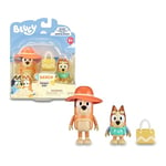 Bluey BLY59000 Lot de 2 Figurines articulées de la mère et de la Fille pour Aller à la Plage, Jouets de la série pour Enfants, avec Piment et Bingo, célèbre