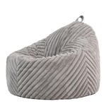 icon Cocoon Bean Bag Chair, Grey, Fluffy Bean Bag, Adult Bean Bag with Filling Included, Bedroom Chair, Living Room Chair