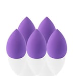 G4GADGET Lot de 5 éponges de maquillage violettes sans latex pour fond de teint liquide, crème et poudre, utilisation humide et sèche, application parfaite pour tous les types de peau