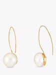 Dower & Hall 14mm Pearl Hook Drop Earrings, Gold/White