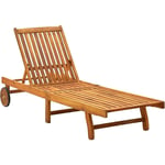 Bain de soleil Chaise de jardin Transat de jardin - Bois d'acacia solide BV364729