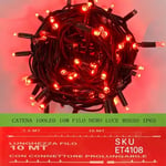 Crylight-Ettroit se'rie 100 LED rouge guirlande lumineuse de Noel 10 m avec ice flash cable noir pour exte'rieur IP44 extensible professionnel et