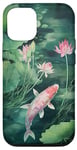 Coque pour iPhone 13 Pro Poisson koï japonais vert émeraude majestueux pour jardin aquatique