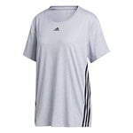 adidas 3 Stripe Women's Knitted Tee White Black