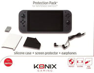 Protège écran+Écouteur+Housse silicone Nintendo Switch Officiel  Neuf Konix