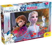 Lisciani - Disney Puzzle La Reine des Neiges 2 - Puzzle 24 Pièces - Double Face - Verso A Colorier - Jeu Educatif - A partir de 3 ans