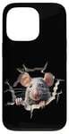 iPhone 13 Pro Mouse Hole Peeking Mice Cute Mouse Costume Boys Girls Men Case