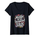 Womens Missteps Are Just Unexpected Solos Line Dancer Funny Dance V-Neck T-Shirt