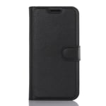 Samsung Galaxy S7 Soft Pouch Läder Wallet Case Black