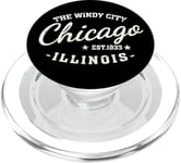 Vintage Retro Love Chicago Illinois Windy City est une ville créée en 1833 PopSockets PopGrip pour MagSafe