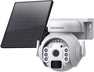 Camera Solaire Exterieur Wifi Sans Fil, 2K 3Mp Caméra Ip Ptz Sur Batterie Et Panneau Solaire, Détection Humaine Pir, Vision N