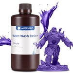 ANYCUBIC Upgraded Water Washable 3D Printer Resin, 405nm LCD UV-Curing Photopolymer Resin with High Precision and Low Shrinkage for 8K Capable LCD/DLP/SLA 3D Printing(Purple,1kg)