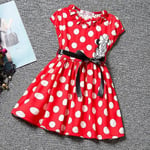 Barn Flickor Summer artoon Minnie Mouse Bowknot Princess Swing Dress E Z X C 4-5 Years