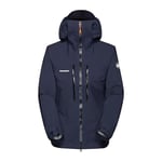 Mammut Veste hardshell pour femme, de la série Taiss, L, bleu foncé, veste à capuche, veste fonctionnelle, en DRYtechnology Pro 3 L, Bleu marine/noir, L