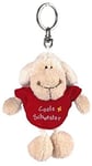 NICI Porte-clés 31554 – Peluche Mouton Blanc en T-Shirt Coole Schwester (Cool Sister) 10 cm Rouge [Import Allemand]