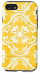 Coque pour iPhone SE (2020) / 7 / 8 Carrelage floral jaune avec détails ornementaux