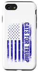 Coque pour iPhone SE (2020) / 7 / 8 Cats For Trump Funny US Election 2024 Drapeau américain bleu