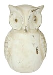 Flair Flower Objet de décoration Hibou en céramique - Statue décorative - Blanc Vieilli - pour l'extérieur - Aspect Maison de Campagne - Figurine de Jardin - Accessoire de décoration - 19 cm