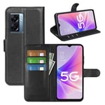 Oppo A77 5G Pu Wallet Case [Black]