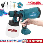 Spray Gun Cordless Fence Wall Paint Sprayer Electric Airless HVLP For Makita UK