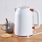 Dunelm 1.7L 3kW Matt White & Copper Jug Kettle