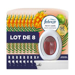 Febreze Petit Coin Et Salle De Bains, Fruits Exotiques (8 x 7,5ml), Liquide Désodorisant En Continu Pour Élimination Et Prévention Des Odeurs