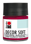 Marabu 14020005038 – Peinture acrylique douce Decor Soft Rouge rubis 50 ml à base d'eau, résistante à la lumière, à la salive, séchage rapide, très couvrant, donne une surface très douce.