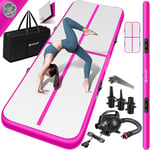 KESSER® Tapis de Gymnastique | Tapis de Fitness Gonflable Airtrack | Tapis de Gymnastique 3/4/5/6 m | Sac de Transport et Batterie électrique (Rose, 200 x 100 x 10 cm)