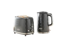 Daewoo Hive Collection, Kettle & Toaster Set, 1.7L Kettle With Matching 2 Slice Toaster, Safety Features, Easy Cleaning, Cohesive Kitchen Set, Grey