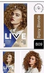 2 X Schwarzkopf Live Intense Colour Permanent Hair Dye, B09 Spicy Blonde