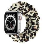 Tasikar Élastique Scrunchies Compatible avec Bracelet Apple Watch 41mm 40mm 38mm 45mm 44mm 42mm, Bracelet Imprimée Femmes pourApple Watch Ultra Séries 8 7 6 5 4 3 2 1 SE (42/44/45mm, Dot Leopard, L)