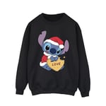 Disney Mens Lilo And Stitch Christmas Love Biscuit Sweatshirt 5 Black 5XL