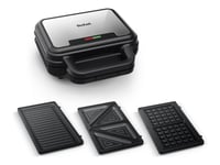 Tefal Ultra Compact Sw383d10 - Sandwich Maker / Waffle Maker / Panini - 700 W - Rustfritt Stål