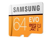 Samsung Evo Mb-Mp64ha - Flashminnekort (Microsdxc Til Sd-Adapter Inkludert) - 64 Gb - Uhs-I U3 / Class10 - Microsdxc Uhs-I