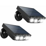 4 LED Solaire Éclairage Extérieur avec Panneau Solaire Haute Puissance 2W, Détecteur de Mouvement, 360° Sans Fil Réglable Sans Fil Jardin Applique