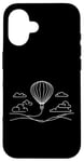 Coque pour iPhone 16 Ballon à air One Line Art Dessin