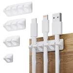 Mojimdo 5 Pack Wire clip Kit, Gestionnaire de câbles de bureau, support de pince de câble pour Micro USB type C iPhone USB vers Lightning câble de charge, gestionnaire de câbles adhésif