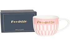 DRAEGER PARIS - Mug en Céramique - Rose - "Poulette" - Idée cadeau Famille, Ami, Collègue, Saint-Valentin, Anniversaire - Humour - 320 ml - Avec Boîte Cadeau