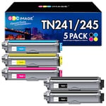 GPC Image TN241 TN245 Compatible Cartouche de Toner Remplacement pour Brother TN-241 TN-245 pour MFC-9330CDW DCP-9020CDW MFC-9340CDW HL-3140CW HL-3150CDW MFC-9140CDN HL-3170CDW (5-Pack)