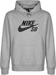 Nike Men SB Icon Pullover Skate Hoodie - Dark Grey Heather/Black, Small