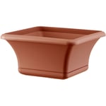 Pot carré de 30 cm avec soucoupe en terre cuite - Terre cuite