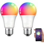 Guirlande lumineuse de Noël Alexa Ampoule led intelligente E27 9 w rgbcw Changement de couleur 2200-6500 k 1000 lm Compatible avec Alexa, Google