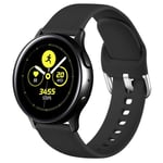 Wepro Strap Compatible With Samsung Galaxy Watch Active/Active 2, 20mm Soft Silicone Replacement Strap for Galaxy Watch Active 2 44mm/Galaxy Watch Active 40mm/Galaxy Watch 3 41mm, Small Black