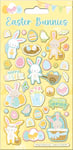 Easter Bunnies Sparkly Reusable Craft Stickers | Perfect for Craft Activities for Children and Adults | Reusable on Non-Porous Surfaces