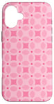 Coque pour iPhone 16 Plus Pink Rounded Rectangles Circles Ovals Dots Youthful Pattern