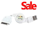 Retractable 30 Pin to USB Data Sync Charger Cable for Apple iPhone 4s 4 iPad 2 3