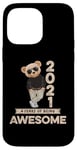 Coque pour iPhone 14 Pro Max 4ème anniversaire garçons filles 2021 original Awesome ours en peluche