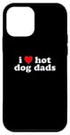 Coque pour iPhone 12 mini Déclaration amusante de propriétaire de chien avec inscription « I Love Hot Dog Dads! »