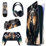 PlayVital Dragon Vision Full Set Skin Decal for PS5 Console Disc Edition, Sticker Vinyl Decal Cover for PS5 Controller & Charging Station & Headset & Media Remote