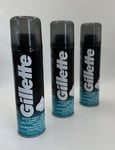 3 x Gillette Classic Sensitive Skin Mens Shaving Foam - 200ml W62